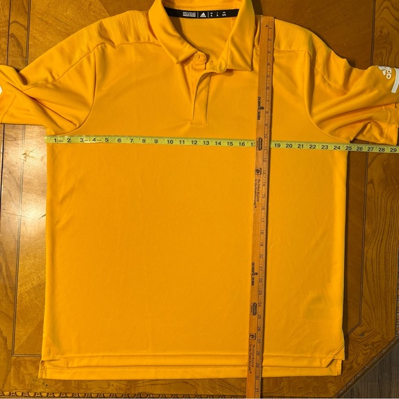 ADIDAS Climalite Golden Yellow Polo Golf Athletic shirt Loose Fit Men's XL vents - Picture 6 of 9
